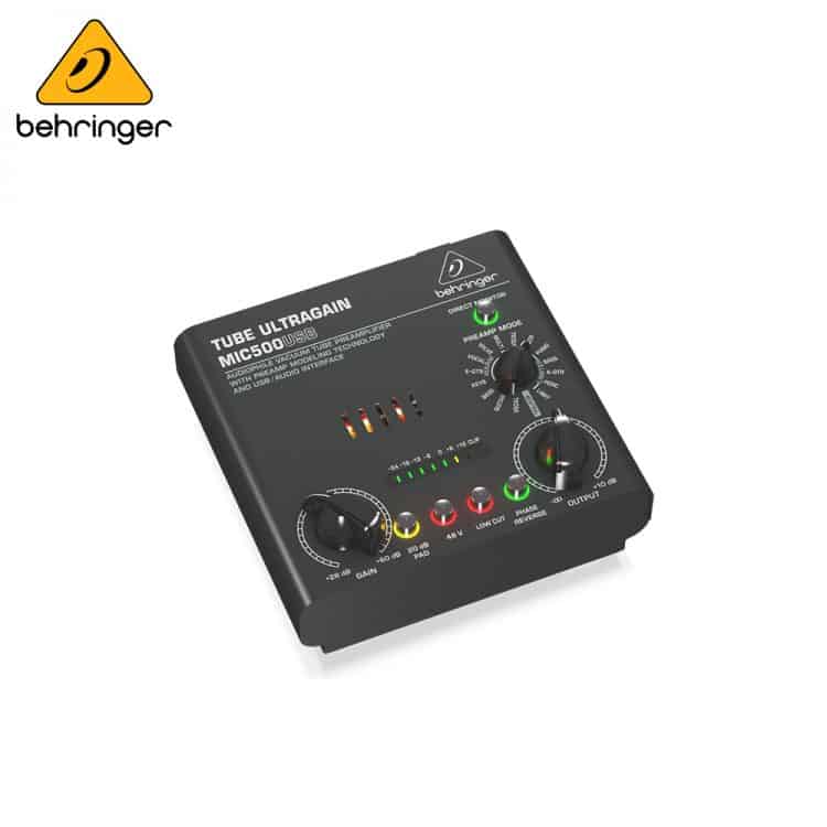 Behringer Tube Ultragain MIC500USB Audiophile Vacuum Tube Preamplifier with Preamp Modeling Technology and USB/Audio Interface Microphone Preamplifier IMG