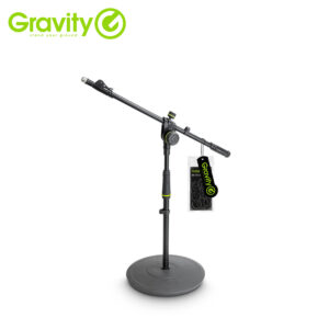 Gravity MS 2222 B – Short Microphone Stand With Round Base And 2-Point Adjustment Telescoping Boom Microphone Accessories IMG