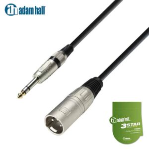 Adam Hall Microphone Cable XLR Male to 6.3mm TRS Male (3 Meter) Cable & Connectors IMG