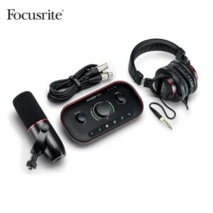 Focusrite Vocaster Two USB-C Studio Podcasting Audio Interface Bundle Home Recording/Music Production Set IMG